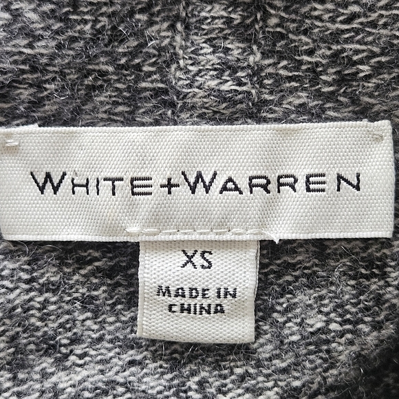 WHITE+WARREN Curved Hem Cashmere Scrunch Neck Sweater Cashmere 100%. Size XS - Picture 5 of 12